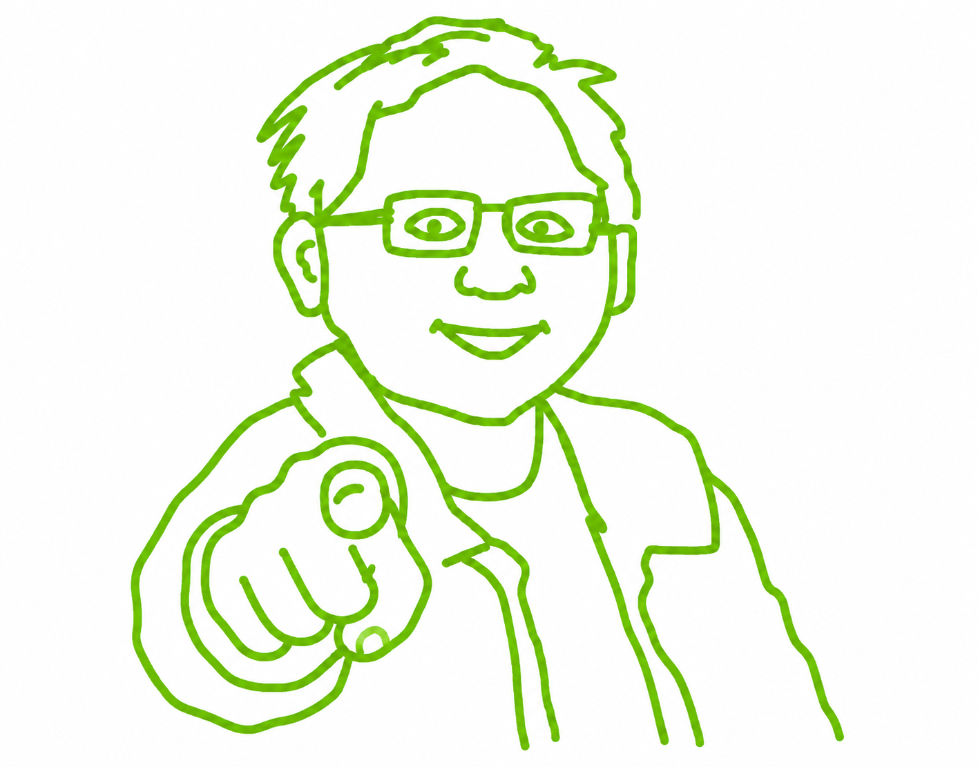 Hand-drawn Nvidih pointing